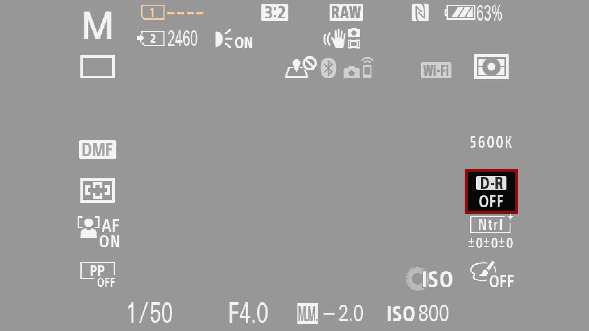dynamic range icon on sony screen
